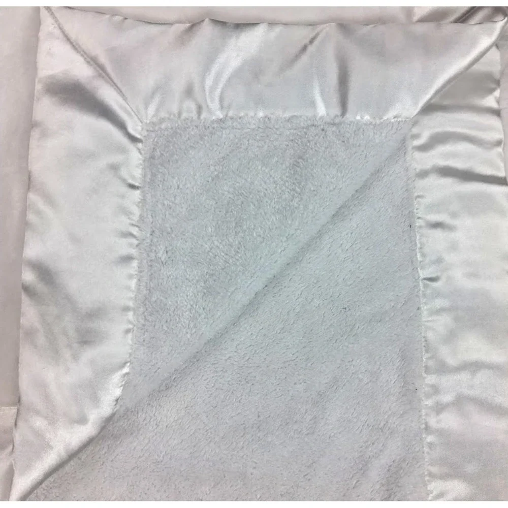 Carter's‎ Solid White Plush Baby Blanket Thick Satin Trim Minky Shaggy 30x40